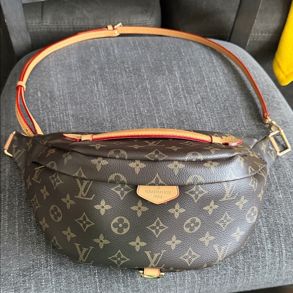 Louis Vuitton Brown Monogram Crossbody Bumbag with Vachetta Trim